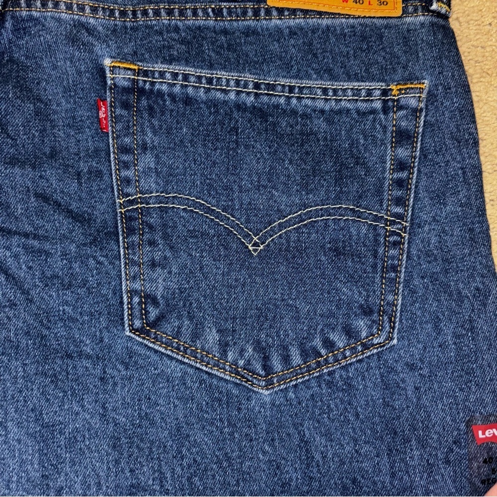 Levi’s 505 Regular Fit Men’s Jeans 40x30 – Dark Wash, Straight Leg, Classic Fit - Picture 2 of 6
